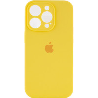 Накладка (з мікрофіброю) Silicon Case Full Camera для iPhone 15 Pro (6.1)- лимонний