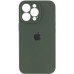 Накладка (з мікрофіброю) Silicon Case Full Camera для iPhone 15 Pro Max (6.7)- темно-зелений