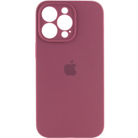 Накладка (з мікрофіброю) Silicon Case Full Camera для iPhone 15 Pro Max (6.7)- марсала