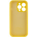 Накладка (з мікрофіброю) Silicon Case Full Camera для iPhone 15 Pro Max (6.7)- лимонний