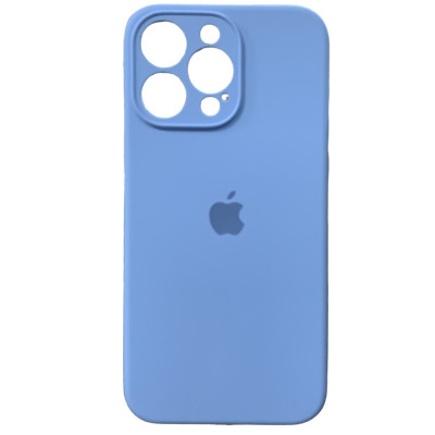 Накладка (з мікрофіброю) Silicon Case Full Camera для iPhone 15 Pro Max (6.7)- блакитний