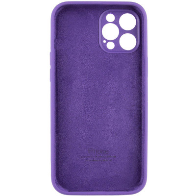 Накладка (з мікрофіброю) Silicon Case Full Camera для iPhone 13 Pro Max (6.7)- фіолетовий