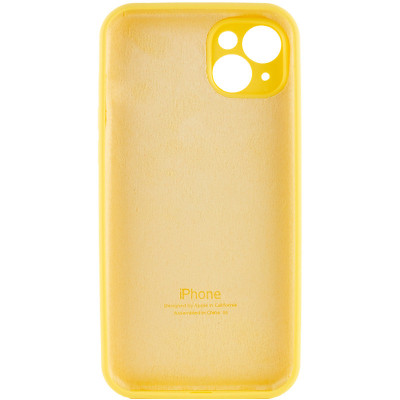 Накладка (з мікрофіброю) Silicon Case Full Camera для iPhone 13 (6.1)- жовтий