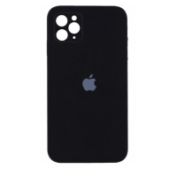 Накладка (з мікрофіброю) Silicon Case Full Camera для iPhone 11 Pro Max квадратні кути- чорний