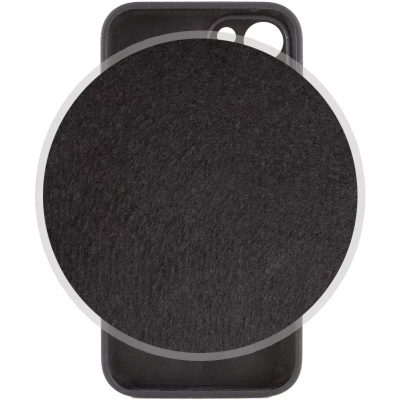 Накладка (з мікрофіброю) Silicon Case Full Camera для iPhone 11 Pro Max квадратні кути- чорний