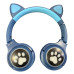 Bluetooth навушники CAT Ear XY-231 LED (Вушка)- темно-синій