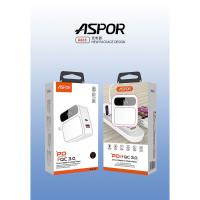 Мережевий зарядний пристрій Aspor A835 PD QC (3A / UCB C+A) з LED Display- білий Мережевий зарядний пристрій Aspor A835 PD QC (3A / UCB C+A) з LED Display- білий