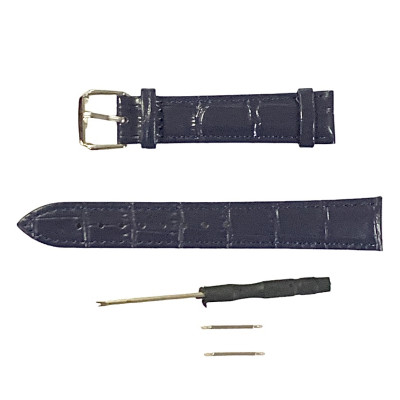 Ремінець для годинника універсальний Genuine Leather Croco 14мм- темно-синій Ремінець для годинника універсальний Genuine Leather Croco 14мм- темно-синій