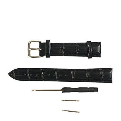 Ремінець для годинника універсальний Genuine Leather Croco 14мм- чорний Ремінець для годинника універсальний Genuine Leather Croco 14мм- чорний