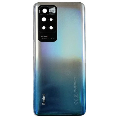 Задня кришка для Xiaomi Redmi 10 (зі склом камери) Silver/Blue