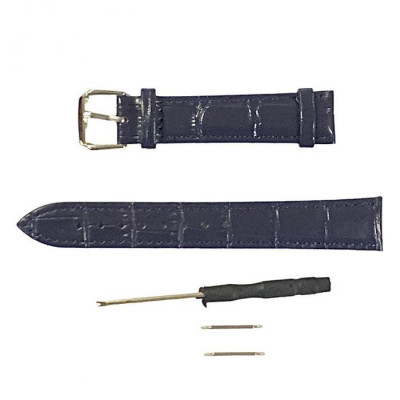 Ремінець для годинника універсальний Genuine Leather Croco 24мм- темно-синій Ремінець для годинника універсальний Genuine Leather Croco 24мм- темно-синій