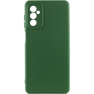 Накладка (з мікрофіброю) Silicone Cover Lakshmi Full Camera для Samsung A52 / A52s- темно-зелений