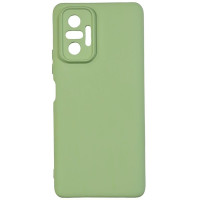 Накладка (з мікрофіброю) Silicone Cover Lakshmi Full Camera для Xiaomi Redmi Note 10 Pro / Note 10 Pro Max- фісташковий