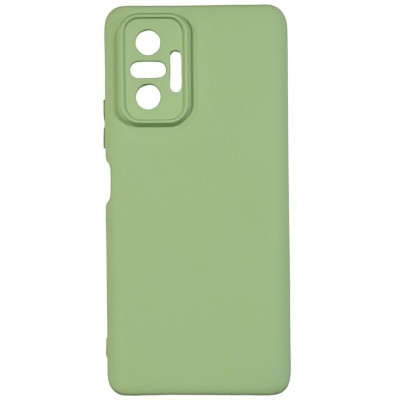 Накладка (з мікрофіброю) Silicone Cover Lakshmi Full Camera для Xiaomi Redmi Note 10 Pro / Note 10 Pro Max- фісташковий