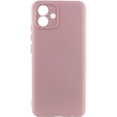 Накладка (з мікрофіброю) Silicone Cover Lakshmi Full Camera для Samsung A05 / A055- рожевий пісок