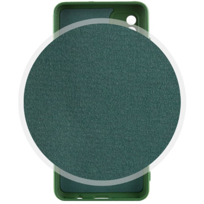 Накладка (з мікрофіброю) Silicone Cover Lakshmi Full Camera для Samsung A05 / A055- темно-зелений
