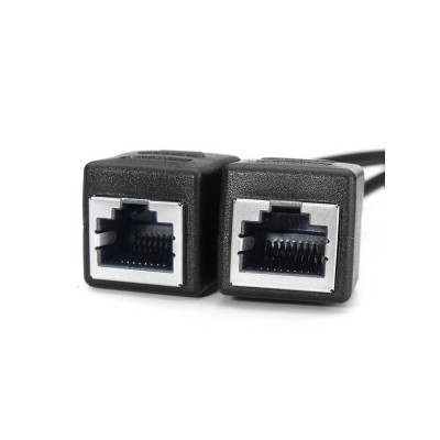 Перехідник-розгалужувач крученої пари UTP Rj-45 M to 2*RJ-45 F (1 Rj45 to 2 Rj45) кабель Перехідник-розгалужувач крученої пари UTP Rj-45 M to 2*RJ-45 F (1 Rj45 to 2 Rj45) кабель