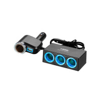 Автомобільний розгалужувач Olesson 1527 1USB / 3 гнізда прикурювача (12V/24V) Автомобільний розгалужувач Olesson 1527 1USB / 3 гнізда прикурювача (12V/24V)