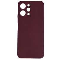 Накладка (з мікрофіброю) Soft Silk для Xiaomi Redmi 12 / Poco M6 Pro 5G- марсала