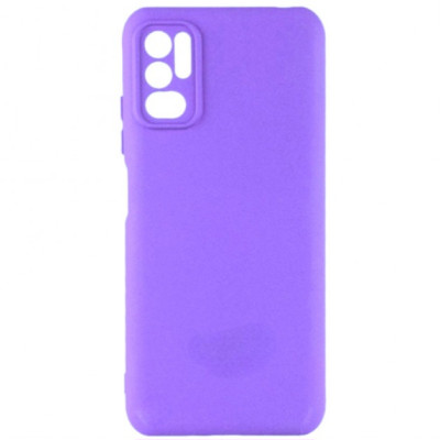 Накладка (з мікрофіброю) Soft Silk для Xiaomi Redmi Note 10 5G / Poco M3 Pro- бузковий