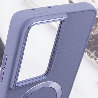 Накладка Bonbon Metal Style with Magnetic для Samsung S22 Ultra- сіра лаванда