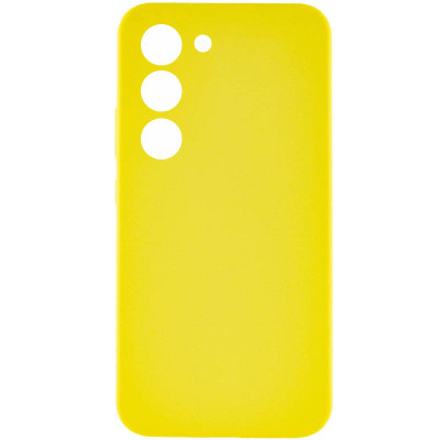 Накладка (з мікрофіброю) Silicone Cover Lakshmi Full Camera для Samsung S22- жовтий