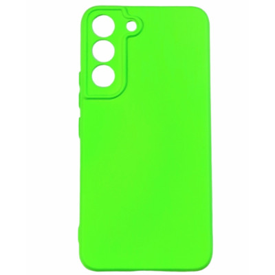Накладка (з мікрофіброю) Silicone Cover Lakshmi Full Camera для Samsung S22- неоновий зелений