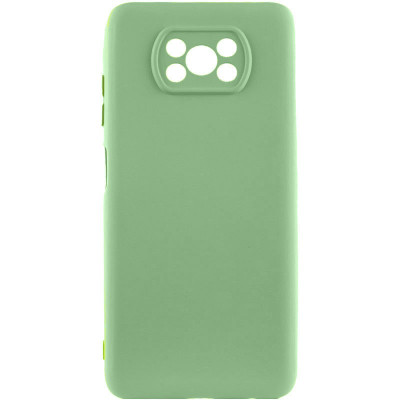 Накладка (з мікрофіброю) Silicone Cover Lakshmi Full Camera для Xiaomi Poco X3 / Poco X3 Pro- фісташковий