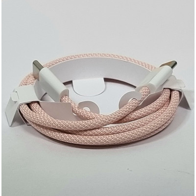 USB-C кабель Apple color textile 60W Type-C to Type-C- рожевий