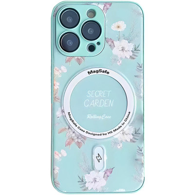 Накладка Secret Garden with Magnetic для iPhone 13 Pro (6.1`)- м`ятний Накладка Secret Garden with Magnetic для iPhone 13 Pro (6.1`)- м`ятний