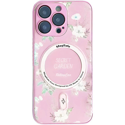 Накладка Secret Garden with Magnetic для iPhone 13 Pro Max (6.7`)- рожевий Накладка Secret Garden with Magnetic для iPhone 13 Pro Max (6.7`)- рожевий