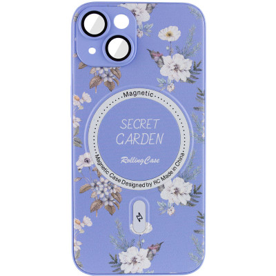 Накладка Secret Garden with Magnetic для iPhone 14 (6.1`)- бузковий Накладка Secret Garden with Magnetic для iPhone 14 (6.1`)- бузковий