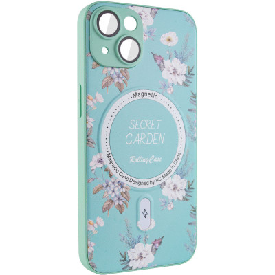 Накладка Secret Garden with Magnetic для iPhone 14 (6.1`)- м`ятний Накладка Secret Garden with Magnetic для iPhone 14 (6.1`)- м`ятний