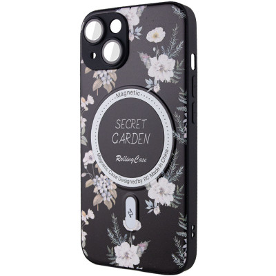 Накладка Secret Garden with Magnetic для iPhone 15 (6.1``)- чорний Накладка Secret Garden with Magnetic для iPhone 15 (6.1``)- чорний