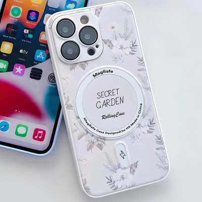 Накладка Secret Garden with Magnetic для iPhone 15 Pro (6.1``)- білий Накладка Secret Garden with Magnetic для iPhone 15 Pro (6.1``)- білий