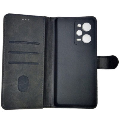 Чохол-книжка Leather Folio New для Xiaomi Redmi Note 12 Pro 5G / Poco X5 Pro 5G (магнітна застібка)- чорний