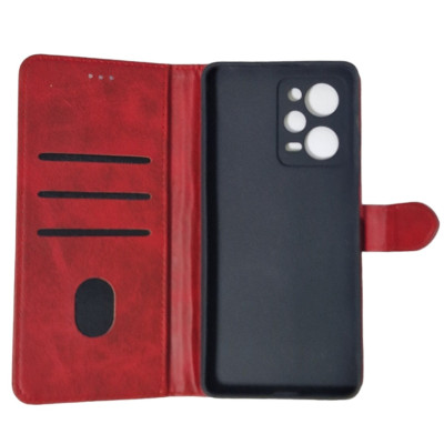 Чохол-книжка Leather Folio New для Xiaomi Redmi Note 12 Pro 5G / Poco X5 Pro 5G (магнітна застібка)- червоний