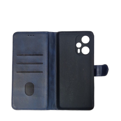 Чохол-книжка Leather Folio New для Xiaomi Redmi Note 12 Turbo / Poco F5 (магнітна застібка)- синій