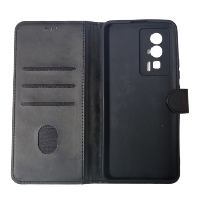 Чохол-книжка Leather Folio New для Xiaomi Poco F5 Pro (магнітна застібка)- чорний