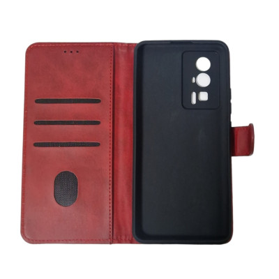 Чохол-книжка Leather Folio New для Xiaomi Poco F5 Pro (магнітна застібка)- червоний