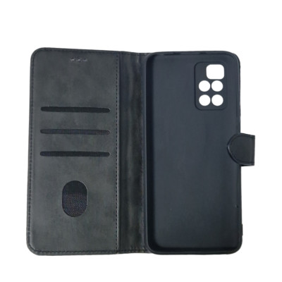 Чохол-книжка Leather Folio New для Xiaomi Redmi 10 (магнітна застібка)- чорний