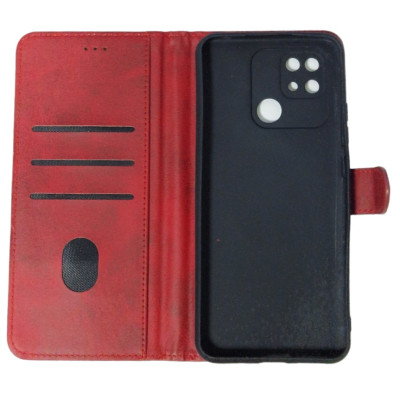 Чохол-книжка Leather Folio New для Xiaomi Redmi 10C (магнітна застібка)- червоний