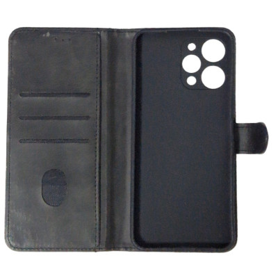 Чохол-книжка Leather Folio New для Xiaomi Redmi 12 (магнітна застібка)- чорний