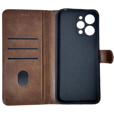 Чохол-книжка Leather Folio New для Xiaomi Redmi 12 (магнітна застібка)- коричневий