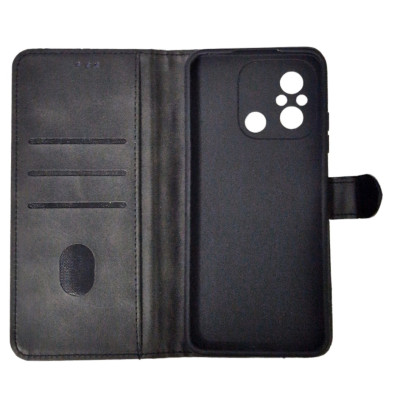 Чохол-книжка Leather Folio New для Xiaomi Redmi 12C (магнітна застібка)- чорний