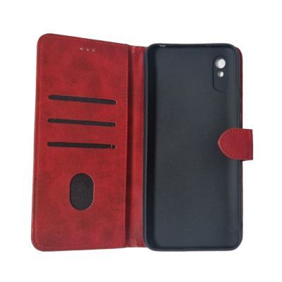 Чохол-книжка Leather Folio New для Xiaomi Redmi 9a (магнітна застібка)- червоний