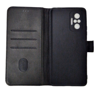 Чохол-книжка Leather Folio New для Xiaomi Redmi Note 10 Pro 4G (магнітна застібка)- чорний
