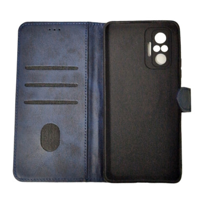 Чохол-книжка Leather Folio New для Xiaomi Redmi Note 10 Pro 4G (магнітна застібка)- синій