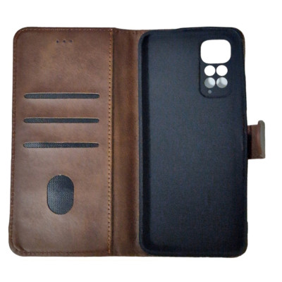 Чохол-книжка Leather Folio New для Xiaomi Redmi Note 11 Pro 4G / 5G / Redmi Note 12 Pro 4G / Note 11E Pro (магнітна застібка)- коричневий