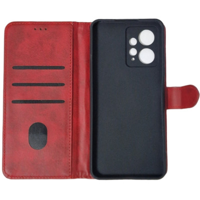 Чохол-книжка Leather Folio New для Xiaomi Redmi Note 12 4G (магнітна застібка)- червоний